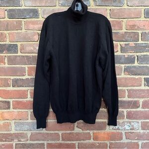 William Lockie CASH black cashmere turtleneck sweater size large